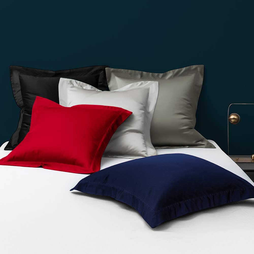 Ntbay 2 Pack 500 Thread Count 100% Egyptian Cotton Euro Pillow Shams, Super Soft And Breathable European Throw Pillow Covers, Square Pillow Cases, 26X26 Inches, Navy Blue